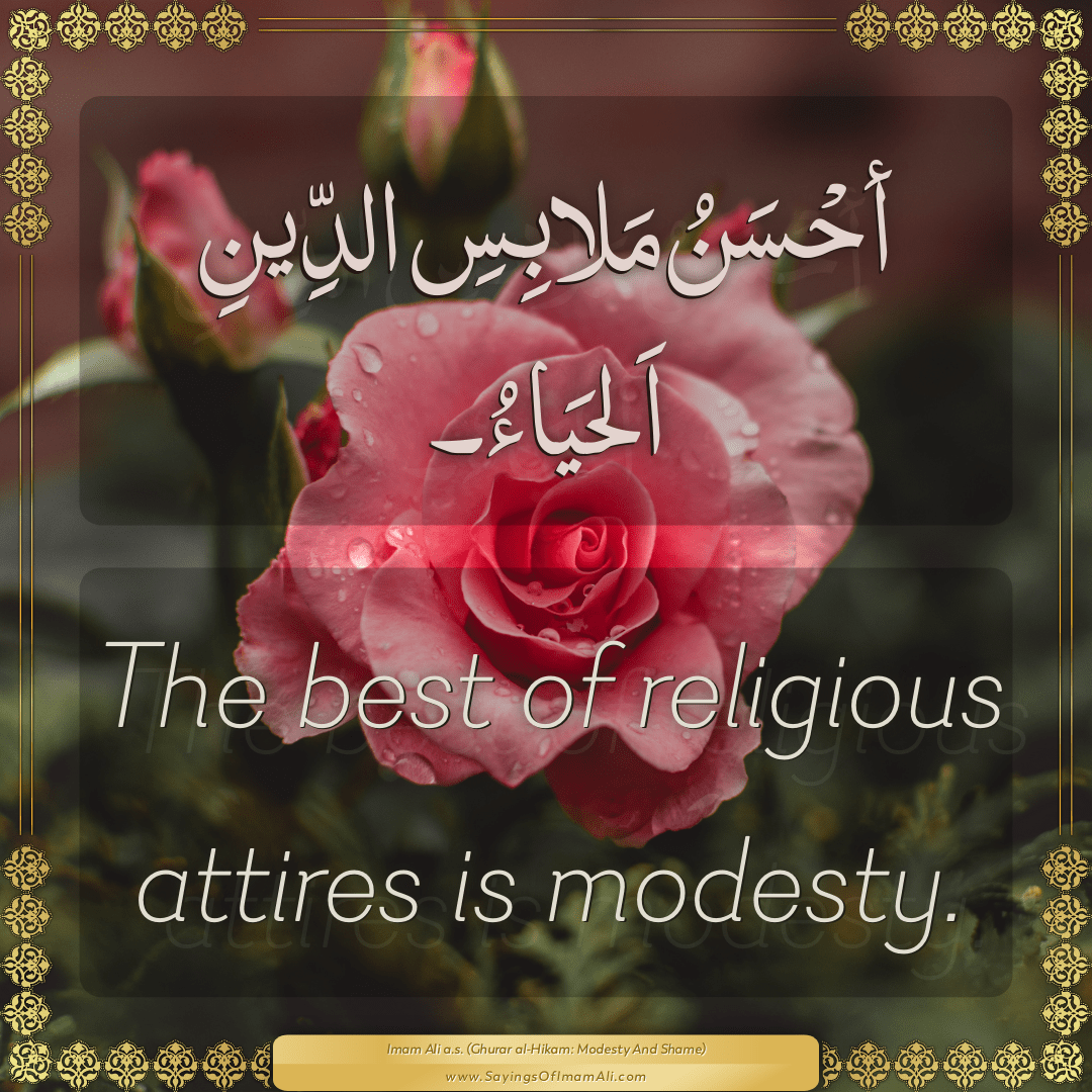 The best of religious attires is modesty.